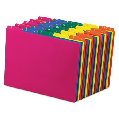 Poly Top Tab File Guides, 1/5-Cut Top Tab, A to Z, 8.5 x 11, Assorted Colors, 25/Set1