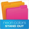 Glow File Folders, 1/3-Cut Tabs: Assorted, Letter Size, 0.75" Expansion, Assorted Colors, 24/Pack2