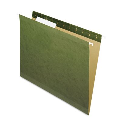 Reinforced Hanging File Folders with Printable Tab Inserts, Letter Size, 1/3-Cut Tabs, Standard Green, 25/Box1
