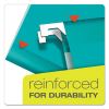 Colored Reinforced Hanging Folders, Letter Size, 1/5-Cut Tabs, Aqua, 25/Box2
