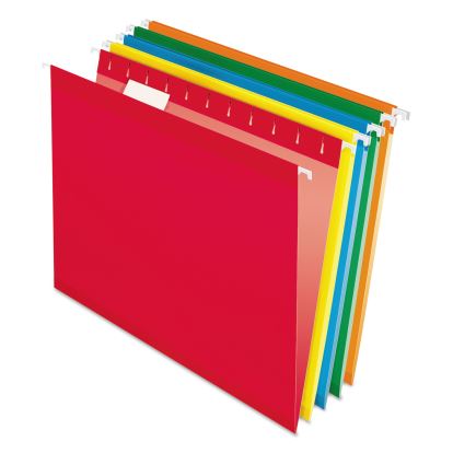 Colored Reinforced Hanging Folders, Letter Size, 1/5-Cut Tabs, Assorted Bright Colors, 25/Box1