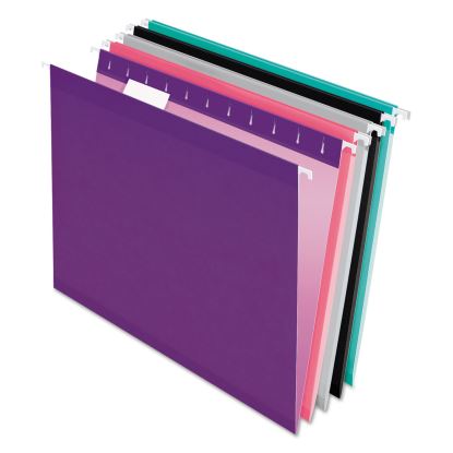 Colored Reinforced Hanging Folders, Letter Size, 1/5-Cut Tabs, Assorted Bold Colors, 25/Box1