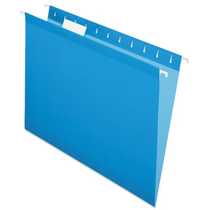 Colored Reinforced Hanging Folders, Letter Size, 1/5-Cut Tabs, Blue, 25/Box1