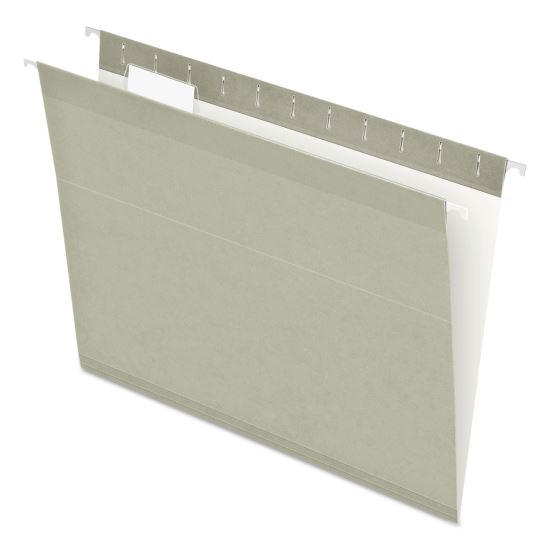 Colored Reinforced Hanging Folders, Letter Size, 1/5-Cut Tabs, Gray, 25/Box1
