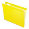 Colored Reinforced Hanging Folders, Letter Size, 1/5-Cut Tabs, Yellow, 25/Box1