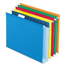 Extra Capacity Reinforced Hanging File Folders with Box Bottom, Letter Size, 1/5-Cut Tab, Assorted, 25/Box1