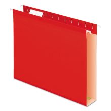 Extra Capacity Reinforced Hanging File Folders with Box Bottom, Letter Size, 1/5-Cut Tab, Red, 25/Box1