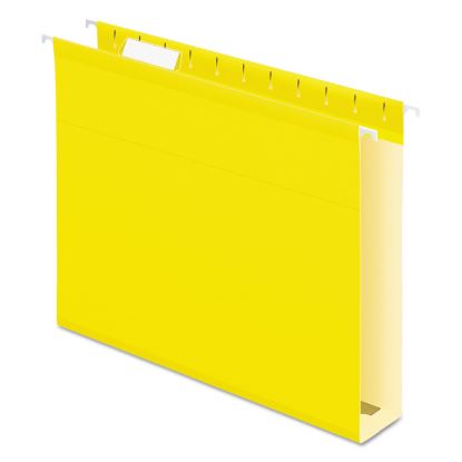 Extra Capacity Reinforced Hanging File Folders with Box Bottom, 2" Capacity, Letter Size, 1/5-Cut Tabs, Yellow, 25/Box1