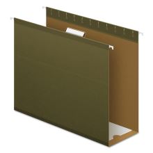 Extra Capacity Reinforced Hanging File Folders with Box Bottom, Letter Size, 1/5-Cut Tab, Standard Green, 25/Box1