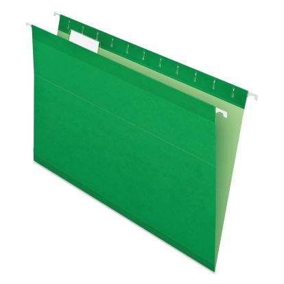 Colored Reinforced Hanging Folders, Legal Size, 1/5-Cut Tabs, Bright Green, 25/Box1