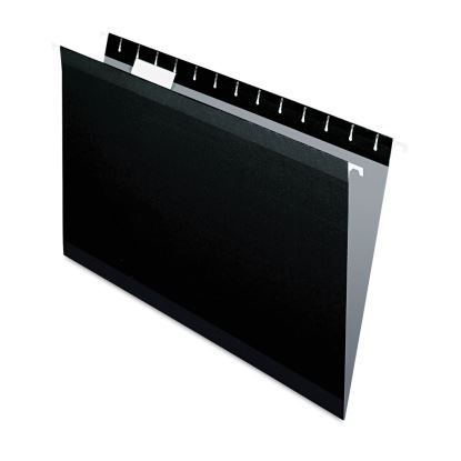 Colored Reinforced Hanging Folders, Legal Size, 1/5-Cut Tabs, Black, 25/Box1