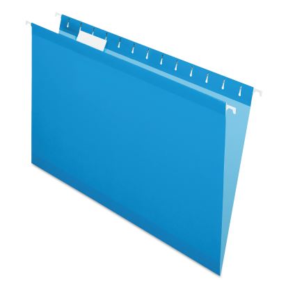Colored Reinforced Hanging Folders, Legal Size, 1/5-Cut Tabs, Blue, 25/Box1