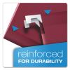 Colored Reinforced Hanging Folders, Legal Size, 1/5-Cut Tabs, Burgundy, 25/Box2