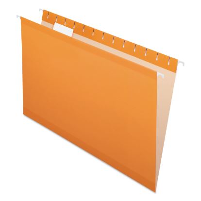 Colored Reinforced Hanging Folders, Legal Size, 1/5-Cut Tabs, Orange, 25/Box1