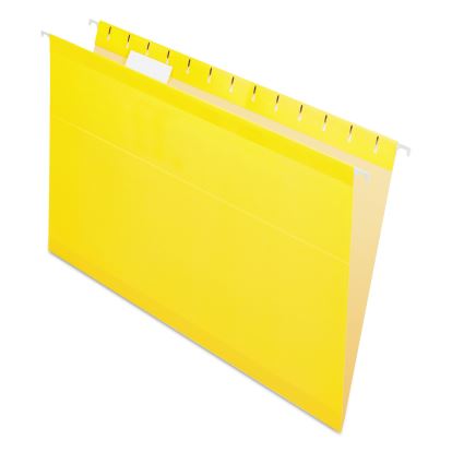Colored Reinforced Hanging Folders, Legal Size, 1/5-Cut Tabs, Yellow, 25/Box1
