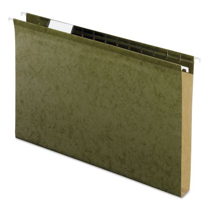 Extra Capacity Reinforced Hanging File Folders with Box Bottom, 1" Capacity, Legal Size, 1/5-Cut Tabs, Green, 25/Box1