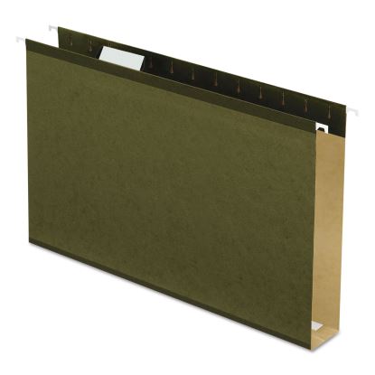 Extra Capacity Reinforced Hanging File Folders with Box Bottom, 2" Capacity, Legal Size, 1/5-Cut Tabs, Green, 25/Box1