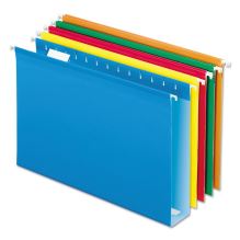 Extra Capacity Reinforced Hanging File Folders with Box Bottom, Legal Size, 1/5-Cut Tab, Assorted, 25/Box1