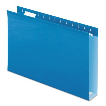 Extra Capacity Reinforced Hanging File Folders with Box Bottom, 2" Capacity, Legal Size, 1/5-Cut Tabs, Blue, 25/Box1