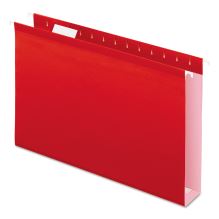 Extra Capacity Reinforced Hanging File Folders with Box Bottom, Legal Size, 1/5-Cut Tab, Red, 25/Box1