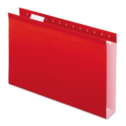 Extra Capacity Reinforced Hanging File Folders with Box Bottom, 2" Capacity, Legal Size, 1/5-Cut Tabs, Red, 25/Box1
