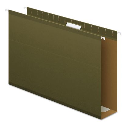 Extra Capacity Reinforced Hanging File Folders with Box Bottom, 3" Capacity, Legal Size, 1/5-Cut Tabs, Green, 25/Box1