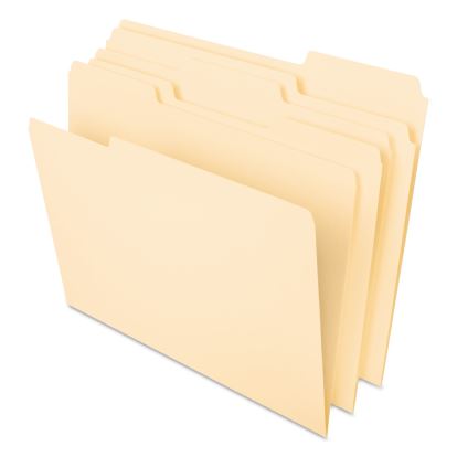 Interior File Folders, 1/3-Cut Tabs: Assorted, Letter Size, Manila, 100/Box1