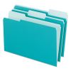 Interior File Folders, 1/3-Cut Tabs: Assorted, Letter Size, Aqua, 100/Box2