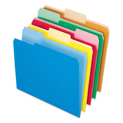 Interior File Folders, 1/3-Cut Tabs: Assorted, Letter Size, Assorted Colors: Blue/Green/Orange/Red/Yellow, 100/Box1