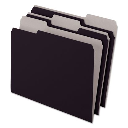 Interior File Folders, 1/3-Cut Tabs: Assorted, Letter Size, Black/Gray, 100/Box1