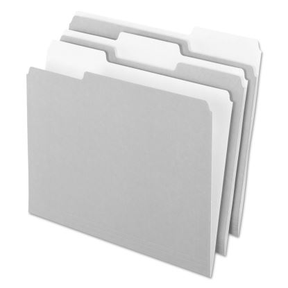 Interior File Folders, 1/3-Cut Tabs: Assorted, Letter Size, Gray, 100/Box1