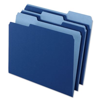 Interior File Folders, 1/3-Cut Tabs: Assorted, Letter Size, Navy Blue, 100/Box1