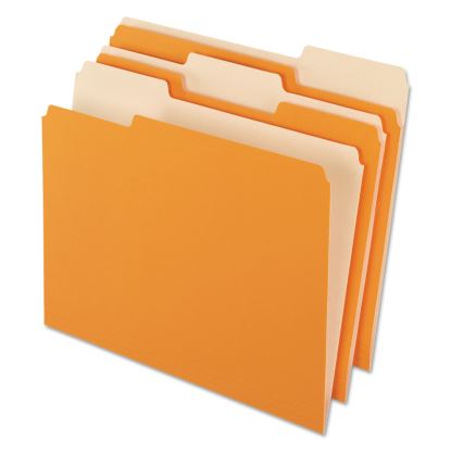 Interior File Folders, 1/3-Cut Tabs: Assorted, Letter Size, Orange, 100/Box1