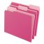 Interior File Folders, 1/3-Cut Tabs: Assorted, Letter Size, Pink, 100/Box1
