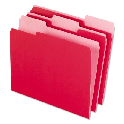 Interior File Folders, 1/3-Cut Tabs: Assorted, Letter Size, Red, 100/Box1