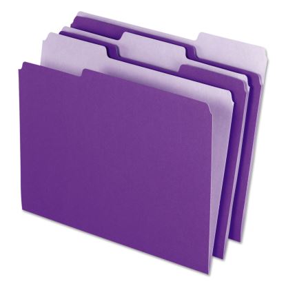 Interior File Folders, 1/3-Cut Tabs: Assorted, Letter Size, Violet, 100/Box1