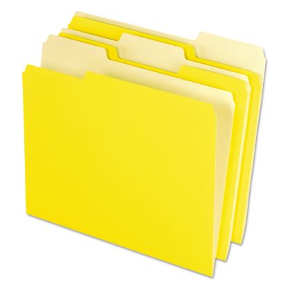 Interior File Folders, 1/3-Cut Tabs: Assorted, Letter Size, Yellow, 100/Box1