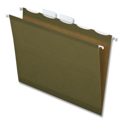 Ready-Tab Reinforced Hanging File Folders, Letter Size, 1/5-Cut Tabs, Standard Green, 25/Box1