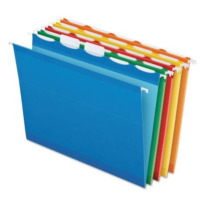 Ready-Tab Colored Reinforced Hanging Folders, Letter Size, 1/5-Cut Tabs, Assorted Colors, 25/Box1