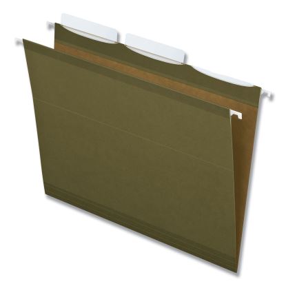 Ready-Tab Reinforced Hanging File Folders, Letter Size, 1/3-Cut Tabs, Standard Green, 25/Box1