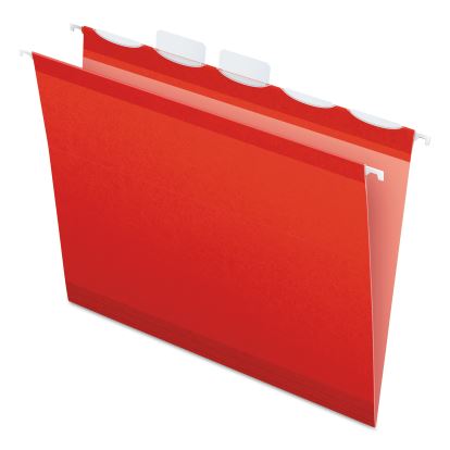 Ready-Tab Colored Reinforced Hanging Folders, Letter Size, 1/5-Cut Tabs, Red, 25/Box1
