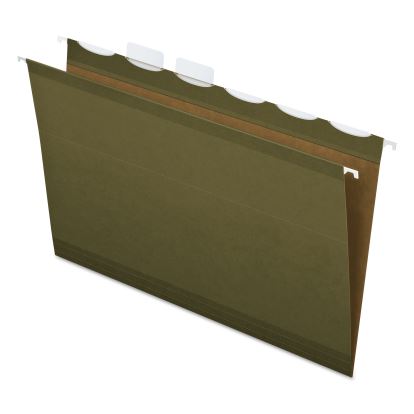 Ready-Tab Extra Capacity Reinforced Colored Hanging Folders, Letter Size, 1/5-Cut Tabs, Standard Green, 20/Box1