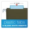 Transparent Colored Tabs For Hanging File Folders, 1/5-Cut Tabs, Blue, 2" Wide, 25/Pack2