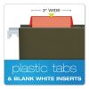Transparent Colored Tabs For Hanging File Folders, 1/5-Cut, Red, 2" Wide, 25/Pack2