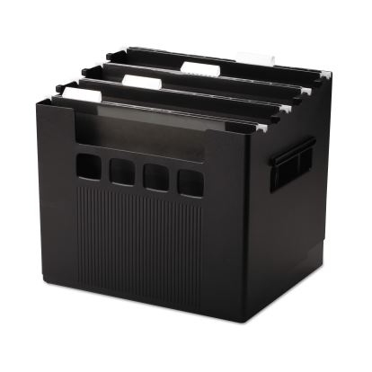 Portable Desktop File With Hanging Folders, Letter Size, 10" Long, Black1