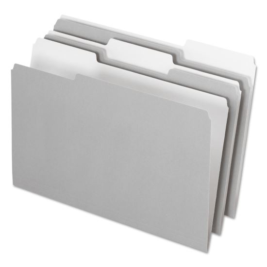 Interior File Folders, 1/3-Cut Tabs: Assorted, Legal Size, Gray, 100/Box1