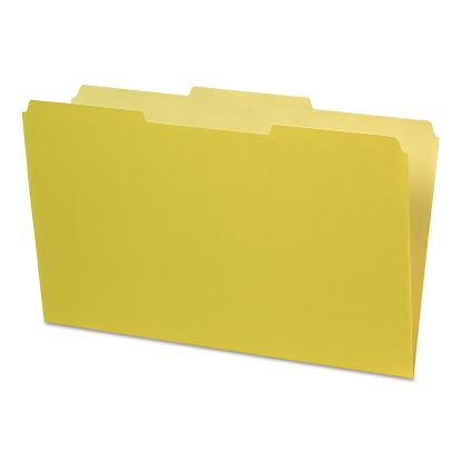 Interior File Folders, 1/3-Cut Tabs: Assorted, Legal Size, Yellow, 100/Box1