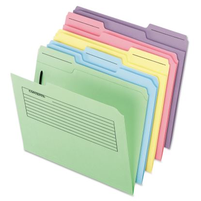 Printed Notes Fastener Folder, 1 Fastener, Letter Size, Assorted Exterior, 30/Pack1