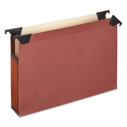 Premium Expanding Hanging File Pockets with Swing Hooks and Dividers, 3 Dividers with 1/3-Cut Tabs, Letter Size, Brown, 5/Box1