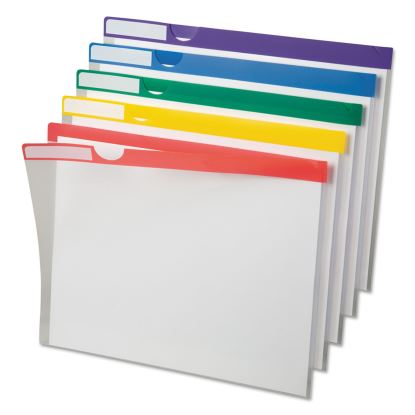 Clear Poly Index Folders, Letter Size, Assorted Colors, 10/Pack1